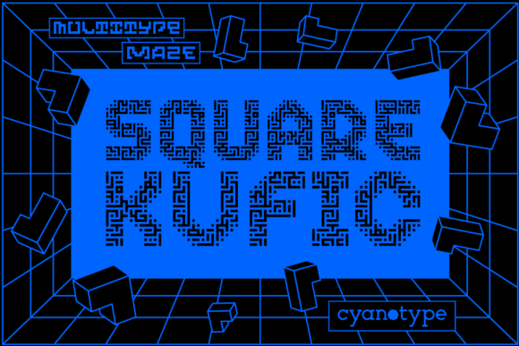 MultiType Maze Square Kufic Font